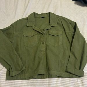 Stylish Olive Green Crop Top